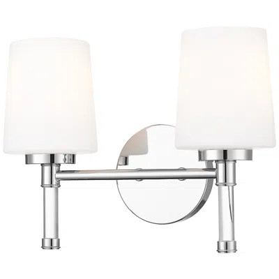 Z-lite Henri Chrome  2 Light Vanity With White Opal Glass Shade