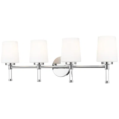 Z-lite Henri Chrome  4 Light Vanity With White Opal Glass Shade