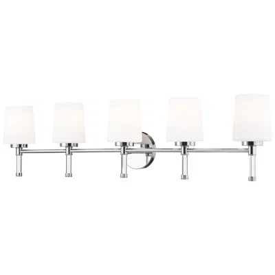 Z-lite Henri Chrome  5 Light Vanity With White Opal Glass Shade