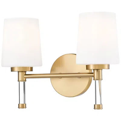Z-lite Henri Modern Gold 2 Light Vanity With White Opal Glass Shade