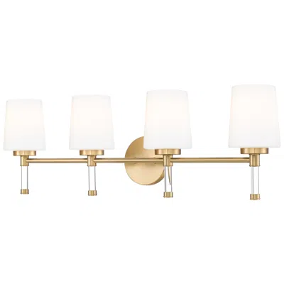 Z-lite Henri Modern Gold 4 Light Vanity With White Opal Glass Shade
