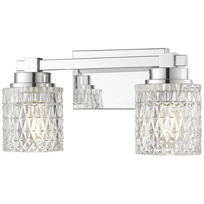Z-lite Jacqueline Chrome  2 Light Vanity With Clear Diamond Glass Shade