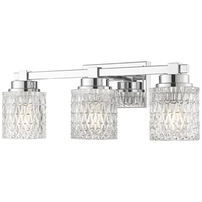 Z-lite Jacqueline Chrome  3 Light Vanity With Clear Diamond Glass Shade