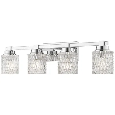 Z-lite Jacqueline Chrome  4 Light Vanity With Clear Diamond Glass Shade