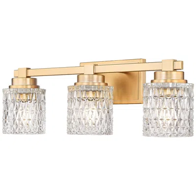 Z-lite Jacqueline Gold 3 Light Vanity With Clear Diamond Glass Shade
