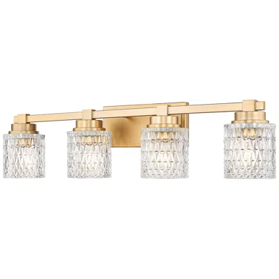 Z-lite Jacqueline Gold 4 Light Vanity With Clear Diamond Glass Shade