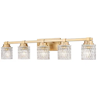 Z-lite Jacqueline Modern Gold 5 Light Vanity With Clear Diamond Glass Shade