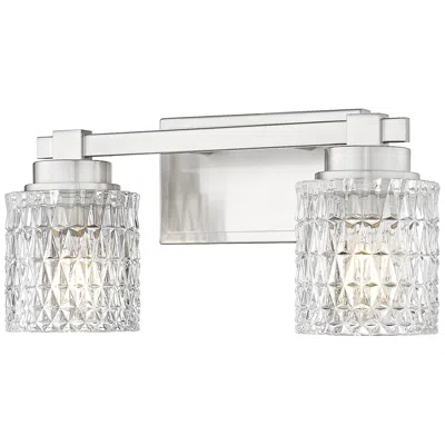 Z-lite Jacqueline Nickel 2 Light Vanity With Clear Diamond Glass Shade