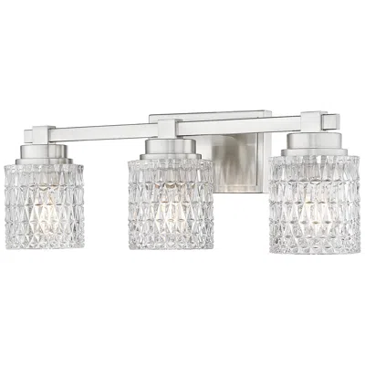 Z-lite Jacqueline  Nickel 3 Light Vanity With Clear Diamond Glass Shade