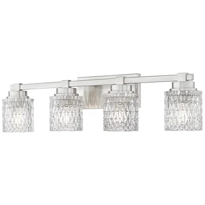 Z-lite Jacqueline Nickel 4 Light Vanity With Clear Diamond Glass Shade