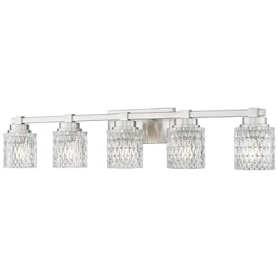 Z-lite Jacqueline Nickel 5 Light Vanity With Clear Diamond Glass Shade
