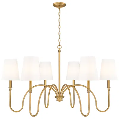 Z-lite Jisele By  41.75 Inch Rubbed Brass 6 Light Chandelier