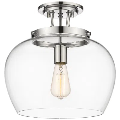 Z-lite Joliet 1 Light Semi Flush Mount In Chrome