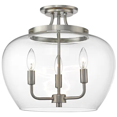 Z-lite Joliet 15 3/4" Wide Brushed Nickel 3-light Ceiling Light