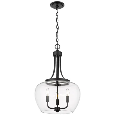 Z-lite Joliet 15 3/4" Wide Matte Black 3-light Pendant