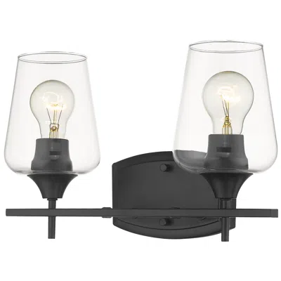 Z-lite Joliet 15" Wide Matte Black 2-light Bath Light