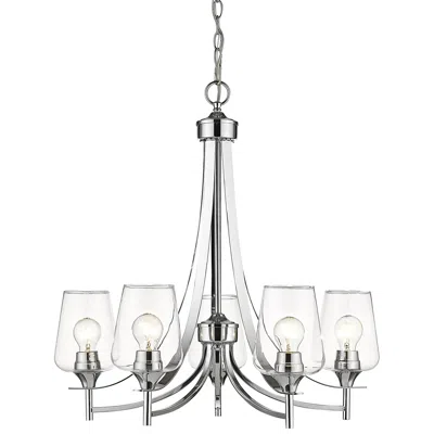 Z-lite Joliet 25" Wide Chrome 5-light Chandelier