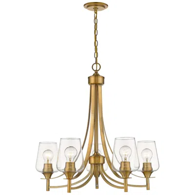 Z-lite Joliet 25" Wide Olde Brass 5-light Chandelier
