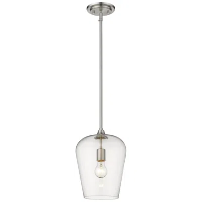 Z-lite Joliet 9" Wide Brushed Nickel And Clear Glass Mini Pendant