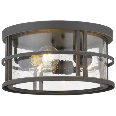Z-lite Jordan 12"w Oil-rubbed Bronze 3-light Outdoor Ceiling Light
