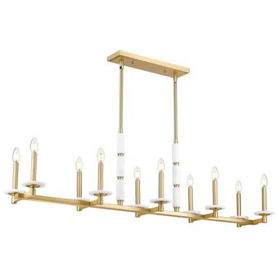 Z-lite Kaden By  Modern Gold 10 Light Linear Chandelier