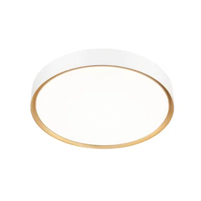 Z-lite Kawan By  Matte White + Modern Gold Led 20 Inch 1 Light Flush Mount