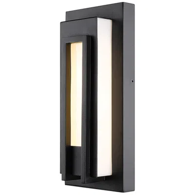 Z-lite Keaton 12 1/2" High Black Led Outdoor Wall Light