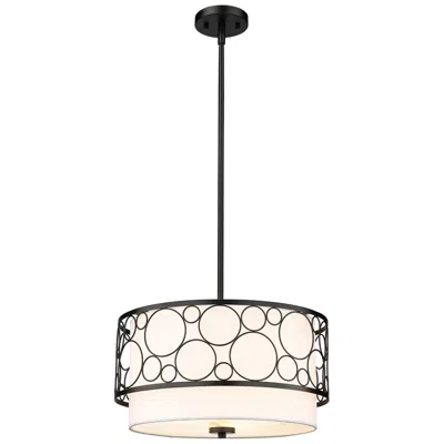 Z-lite Kendall 17" Wide Matte Black Drum Pendant Light