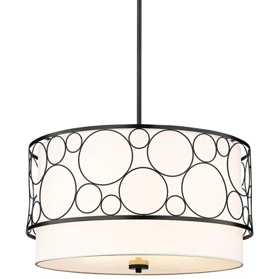 Z-lite Kendall 24" Wide Matte Black Drum Pendant Light