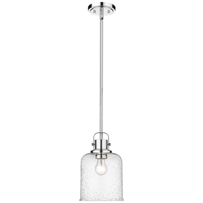 Z-lite Kinsley 8" Wide Chrome And Seeded Glass Mini Pendant