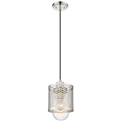 Z-lite Kipton By  Polished Nickel 6 Inch 1 Light Mini Pendant