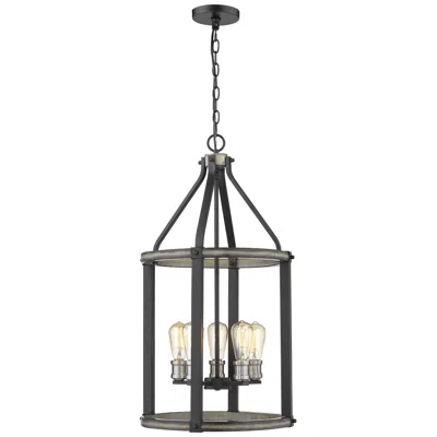 Z-lite Kirkland By  Ashen Barnboard 16 Inch 5 Light Pendant