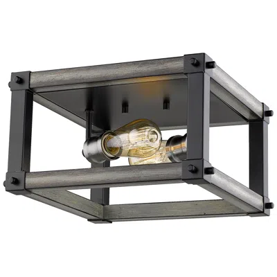 Z-lite Kirkland By  Ashen Barnboard 2 Light Flush Mount