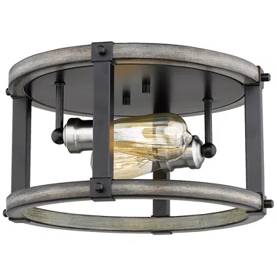 Z-lite Kirkland By  Ashen Barnboard 2 Light Flush Mount