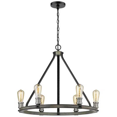 Z-lite Kirkland By  Ashen Barnboard 25 Inch 6 Light Chandelier