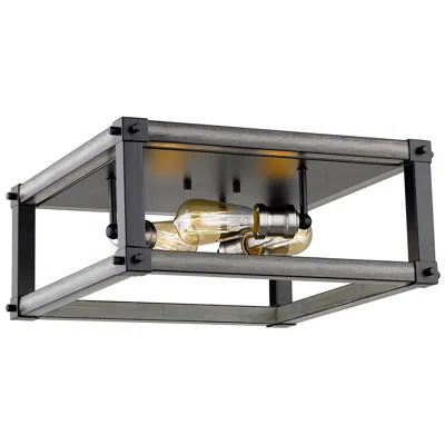 Z-lite Kirkland By  Ashen Barnboard 3 Light Flush Mount