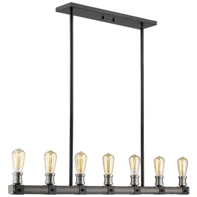 Z-lite Kirkland By  Ashen Barnboard 7 Light Island Pendant