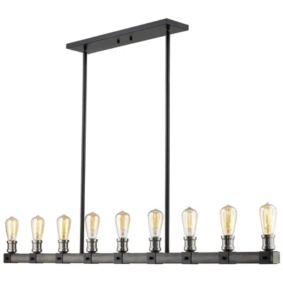 Z-lite Kirkland By  Ashen Barnboard 9 Light Island Pendant