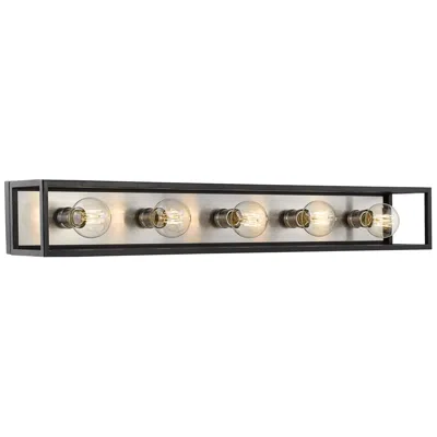 Z-lite Kube By  Matte Black + Brushed Nickel 6.5 Inch 5 Light Vanity