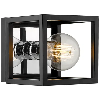 Z-lite Kube By  Matte Black + Chrome 5.75 Inch 1 Light Wall Sconce