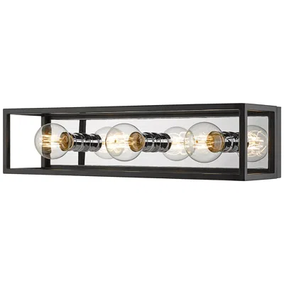 Z-lite Kube By  Matte Black + Chrome 6.5 Inch 3 Light Vanity