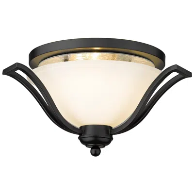 Z-lite Lagoon By  Matte Black 3 Light Flush Mount