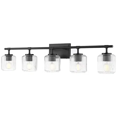 Z-lite Landon 42" Wide Matte Black 5-light Vanity Bath Light