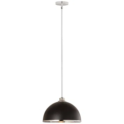 Z-lite Landry By  Matte Black + Chrome 14 Inch 1 Light Pendant