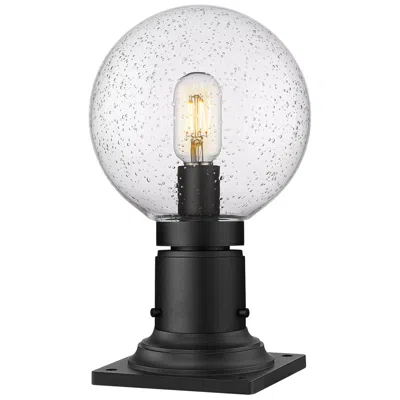 Z-lite Laurent 13 1/2"h Black And Clear Glass Outdoor Pier Light