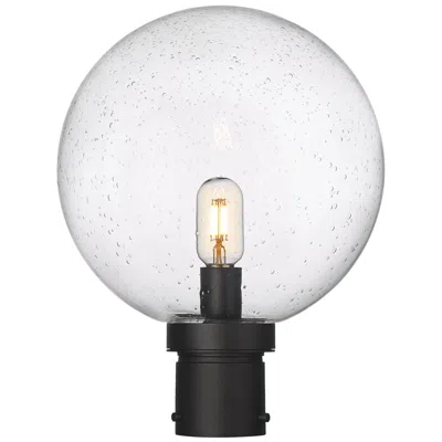 Z-lite Laurent 15 3/4"h Black Clear Glass Outdoor Post Light