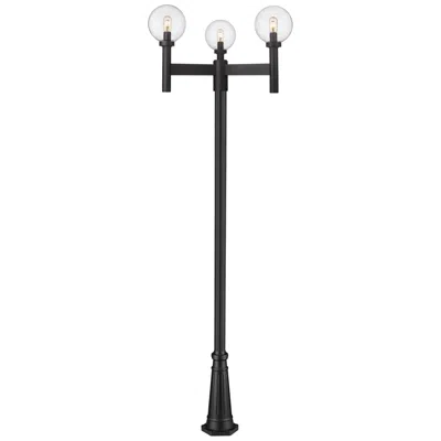 Z-lite Laurent By  Black 112 Inch 3 Light Outdoor Post Mounted Fixture