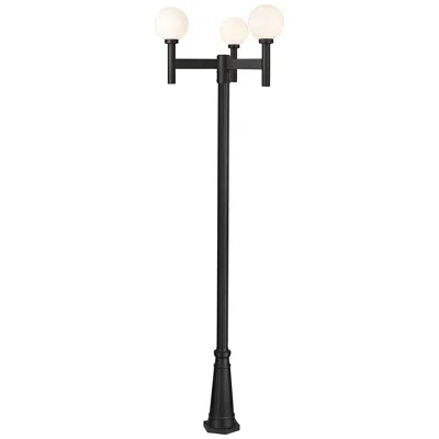 Z-lite Laurent By  Black 112 Inch 3 Light Outdoor Post Mounted Fixture