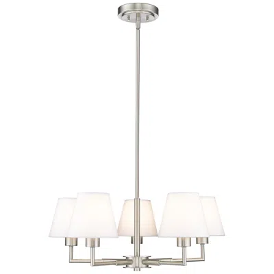 Z-lite Leila 26" Wide Brushed Nickel 5-light Chandelier In Gold