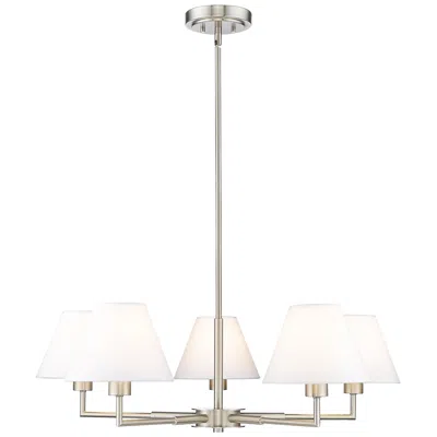 Z-lite Leila 34" Wide Brushed Nickel 5-light Chandelier